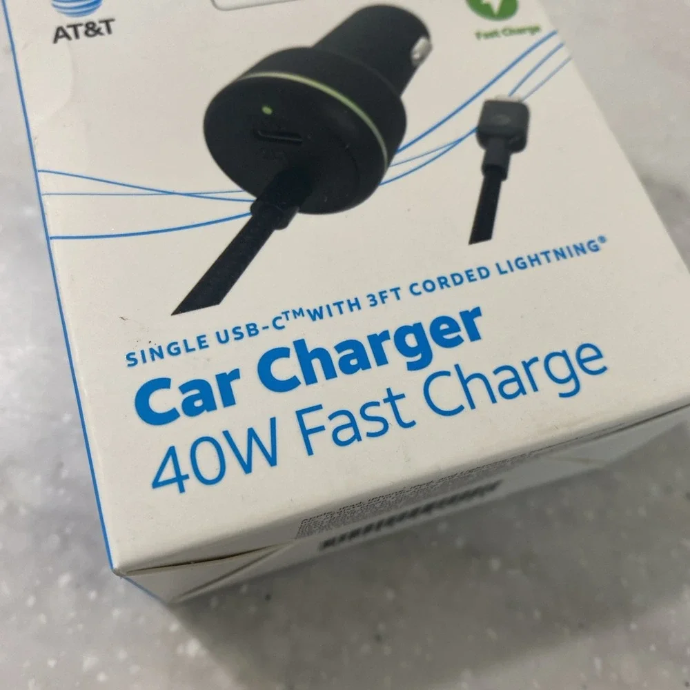 Car Charger Fast Charge Single USB-C 3ft cord iphone ipad USB-C 40W BRAND NEW